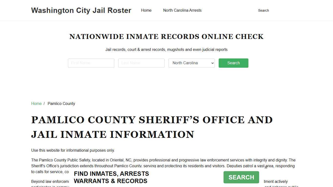Pamlico County Sheriff, NC, Jail Inmate Search, Recent Arrests